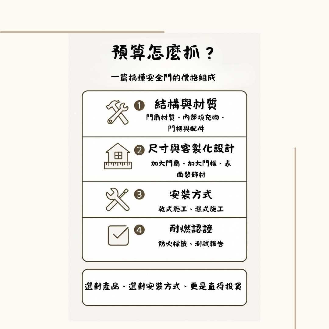 預算怎麼抓？一篇搞懂安全門的價格組成